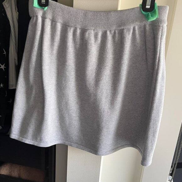 Djerf Avenue Knitted Mini Skirt Grey Melange, Medium - Picture 5 of 5